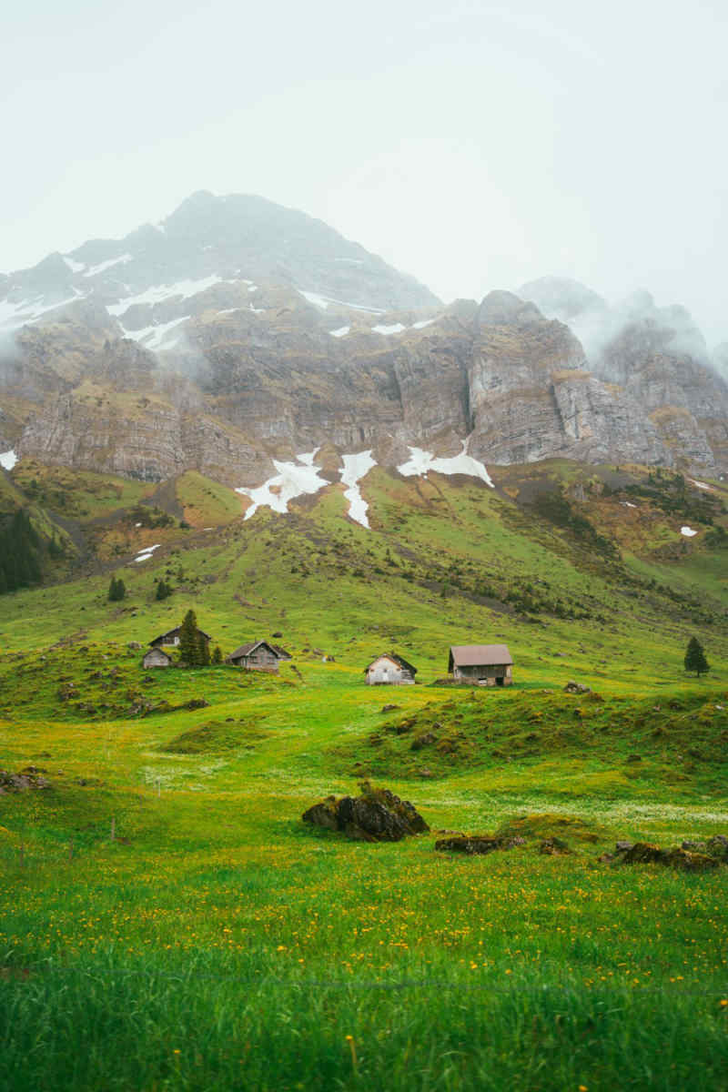 Wall Poster - Barn in the Swiss Alps