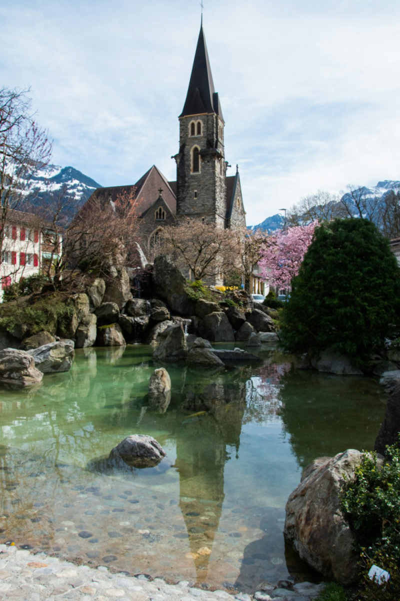 Wall Poster - Cherry Blossom Tree in Interlaken