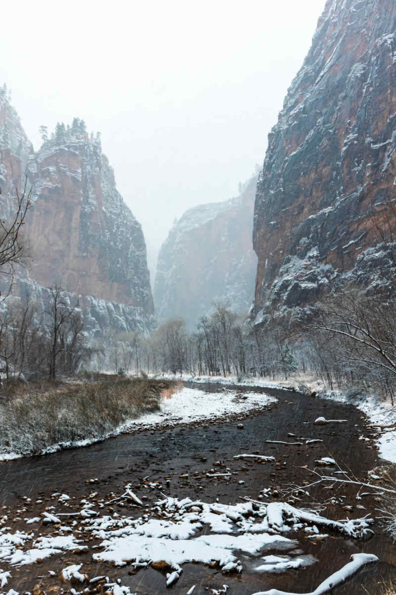 Wall Poster - Frozen Lake in Zion National Park