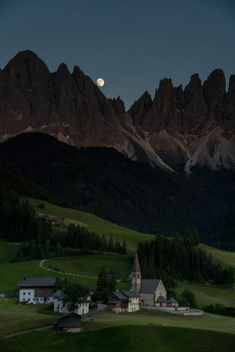 Wall Poster - Full Moon in the Dolomites