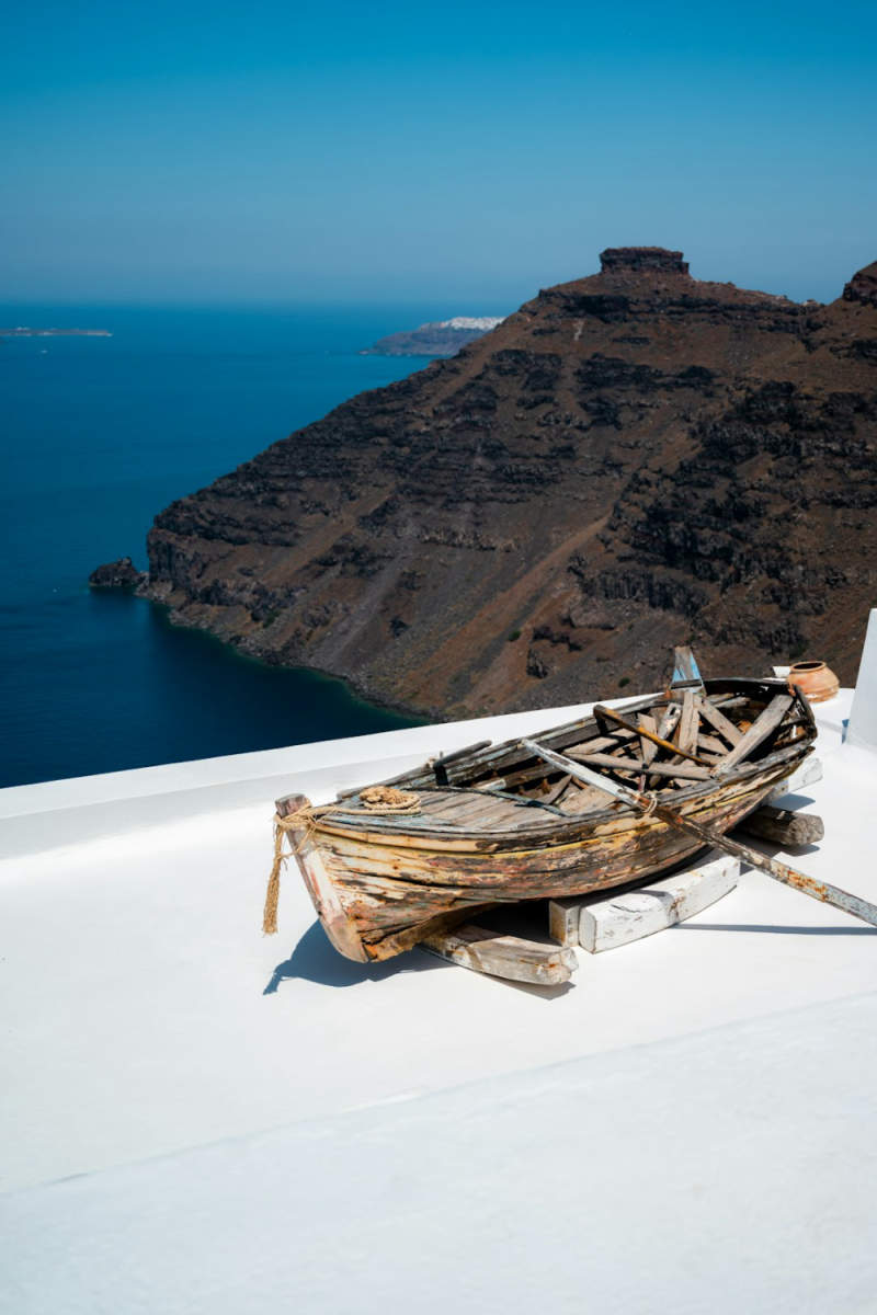 Wall Poster - Gondola in Santorini
