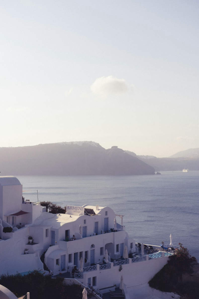 Wall Poster - Morning Mist in Santorini