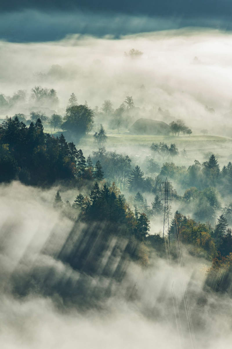 Wall Poster - Morning Mist in Slovenia