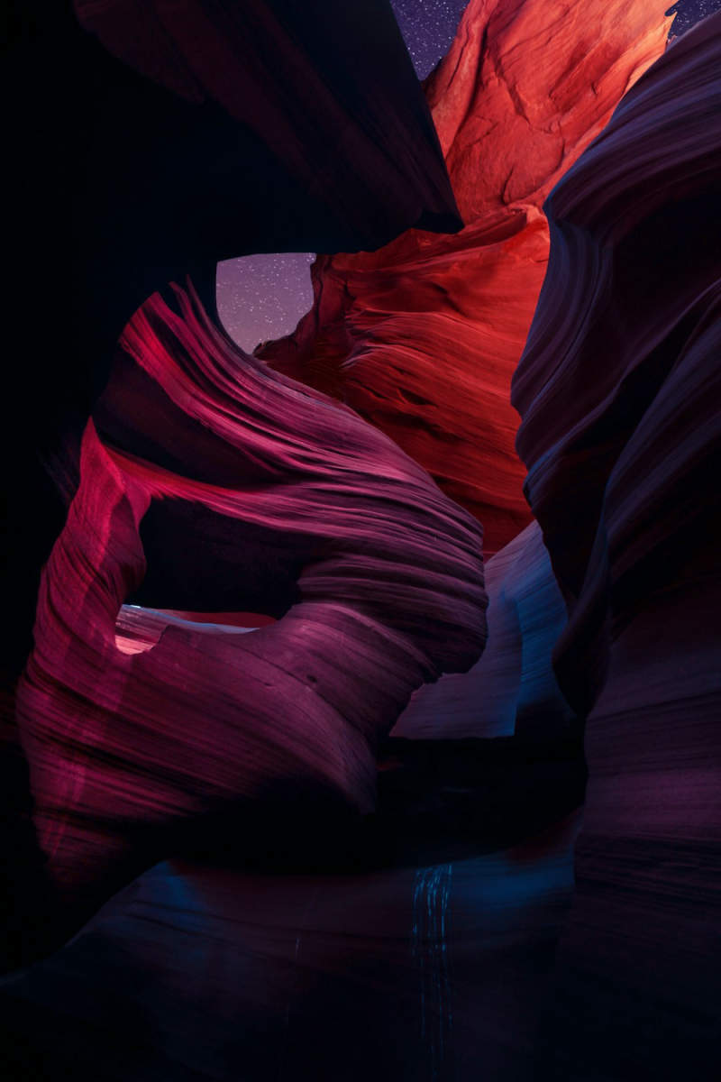 Wall Poster - Northern Lights in Antelope Canyon